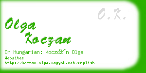 olga koczan business card